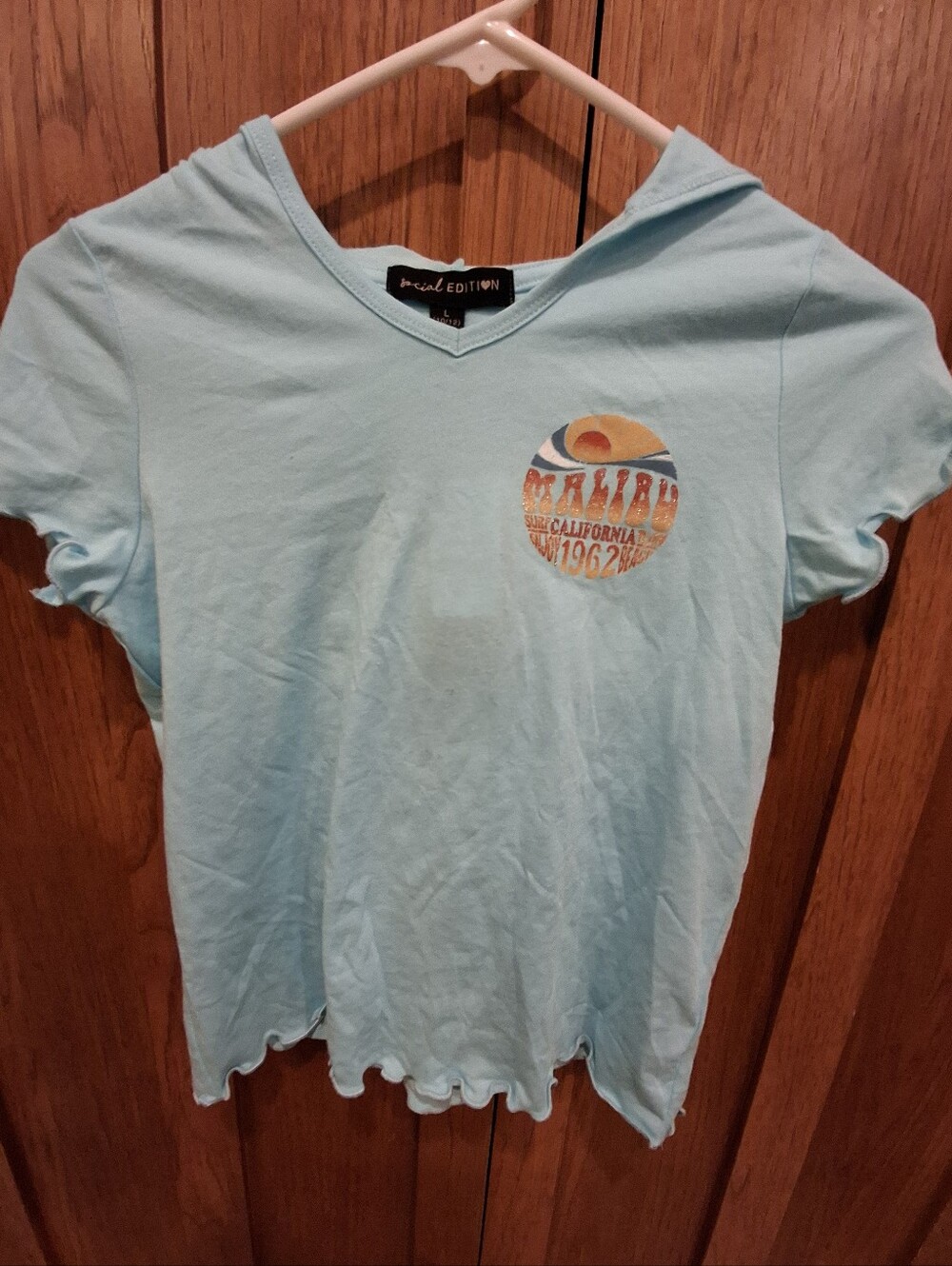 NWT Girls Social Edition Brand Short Sleeve Hooded Tee Shirt L 10/12